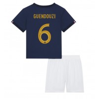 Camiseta Francia Matteo Guendouzi #6 Primera Equipación Replica Mundial 2022 para niños mangas cortas (+ Pantalones cortos)